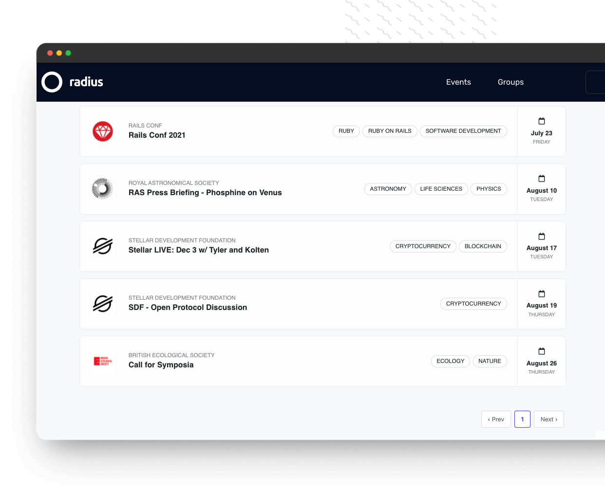 Radius Platform Preview